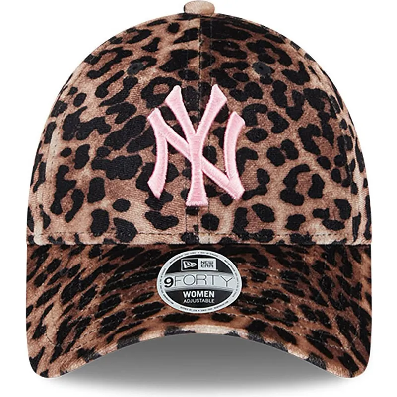 petten-gebogen-luipaard-verstelbaar-rosa-9forty-velour-van-new-york-yankees-mlb-van-new-era