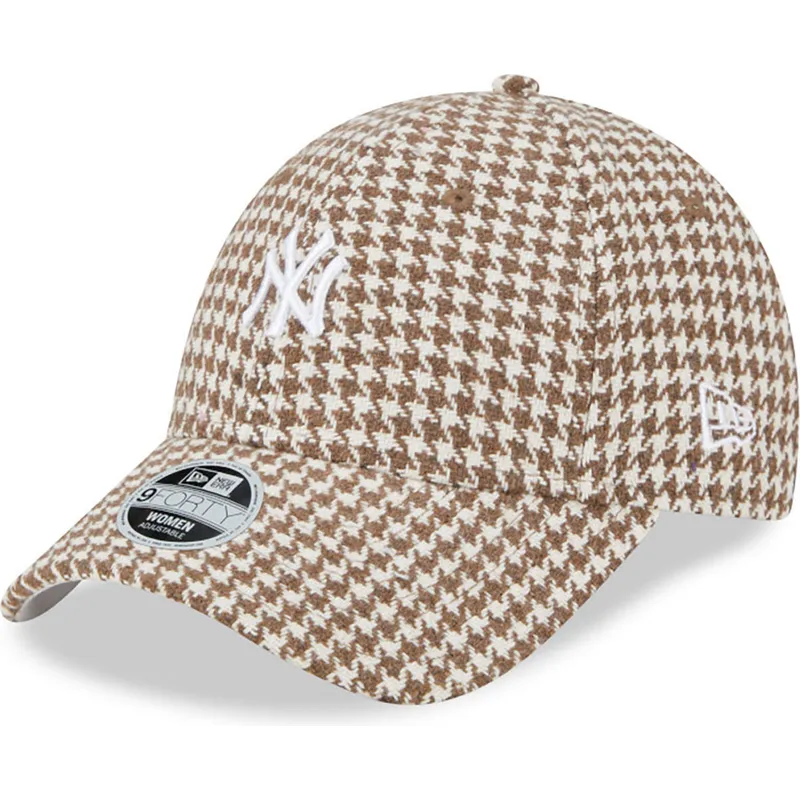 petten-gebogen-bruin-verstelbaar-9forty-houndstooth-van-new-york-yankees-mlb-van-new-era petten-gebogen-bruin-verstelbaar-9forty-houndstooth-van-new-york-yankees-mlb-van-new-era