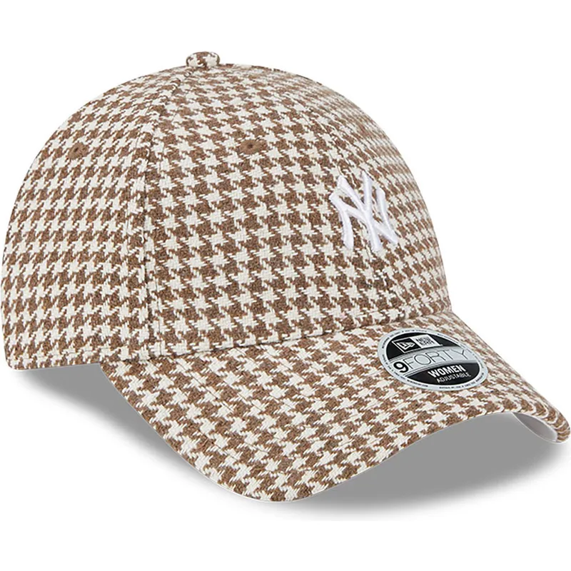 petten-gebogen-bruin-verstelbaar-9forty-houndstooth-van-new-york-yankees-mlb-van-new-era petten-gebogen-bruin-verstelbaar-9forty-houndstooth-van-new-york-yankees-mlb-van-new-era