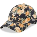 petten-gebogen-marineblauw-verstelbaar-9forty-floral-cord-van-new-york-yankees-mlb-van-new-era