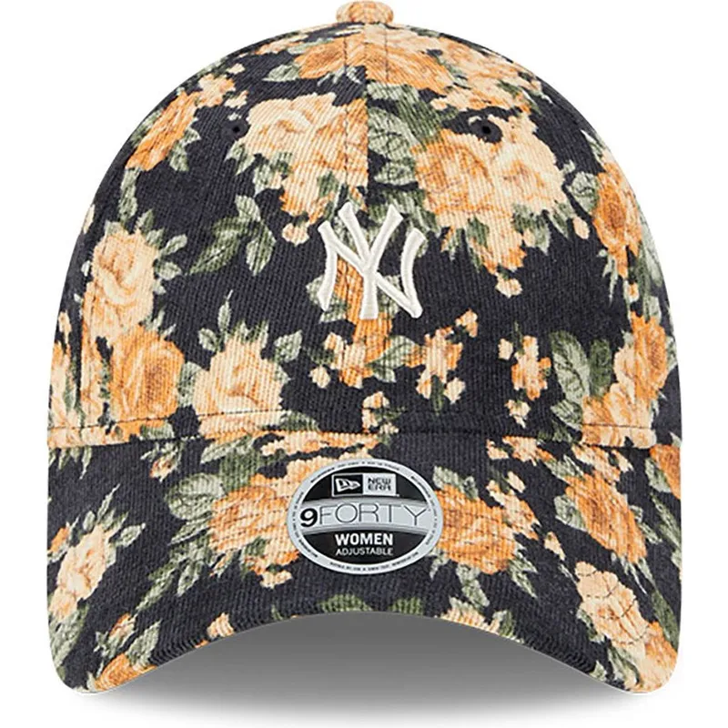 petten-gebogen-marineblauw-verstelbaar-9forty-floral-cord-van-new-york-yankees-mlb-van-new-era