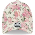 petten-gebogen-beige-verstelbaar-rosa-9forty-floral-cord-van-new-york-yankees-mlb-van-new-era
