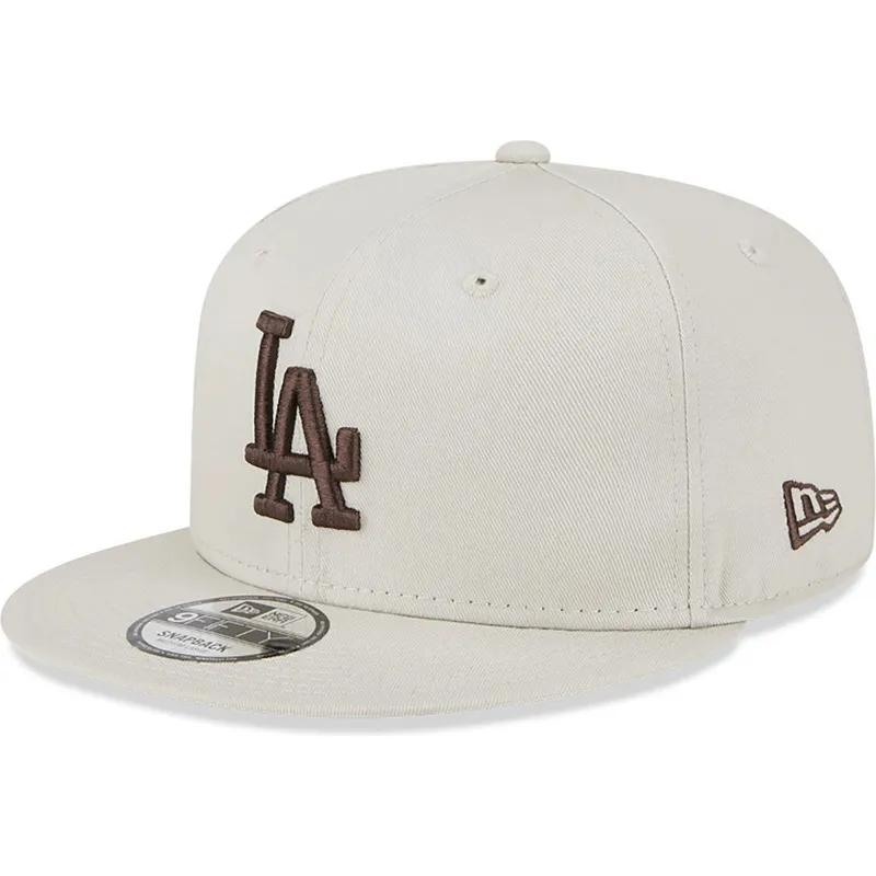 petten-plat-beige-snapback-9fifty-league-essential-van-los-angeles-dodgers-mlb-van-new-era