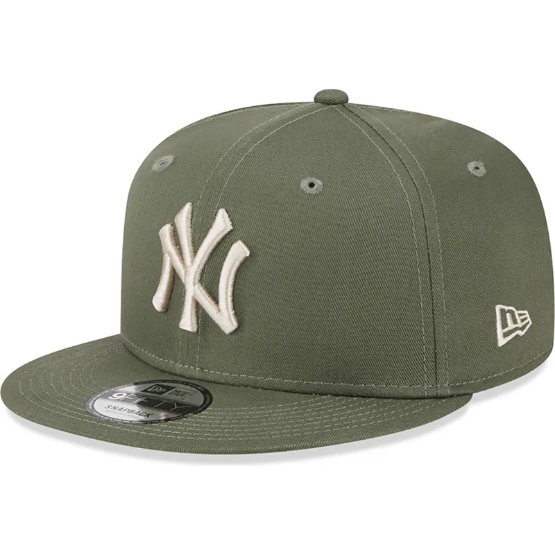 petten-plat-groen-snapback-9fifty-league-essential-van-new-york-yankees-mlb-van-new-era