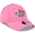 petten-gebogen-roze-verstelbaar-voor-kinderen-9forty-van-petalo-burbuja-y-cactus-las-supernenas-van-new-era