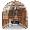 petten-gebogen-bruin-verstelbaar-9forty-check-van-new-york-yankees-mlb-van-new-era