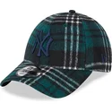 petten-gebogen-groen-verstelbaar-9forty-check-van-new-york-yankees-mlb-van-new-era