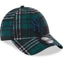 petten-gebogen-groen-verstelbaar-9forty-check-van-new-york-yankees-mlb-van-new-era