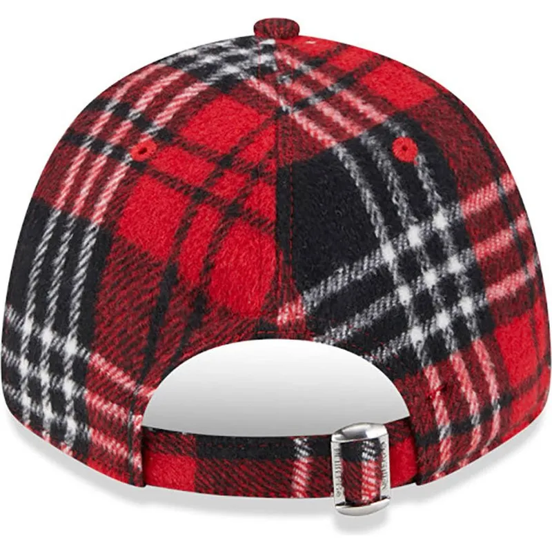 petten-gebogen-rood-verstelbaar-9forty-check-van-los-angeles-dodgers-mlb-van-new-era