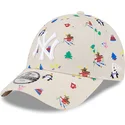 petten-gebogen-beige-verstelbaar-voor-kinderen-9forty-festive-van-new-york-yankees-mlb-van-new-era