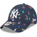 petten-gebogen-marineblauw-verstelbaar-voor-kinderen-9forty-festive-van-new-york-yankees-mlb-van-new-era