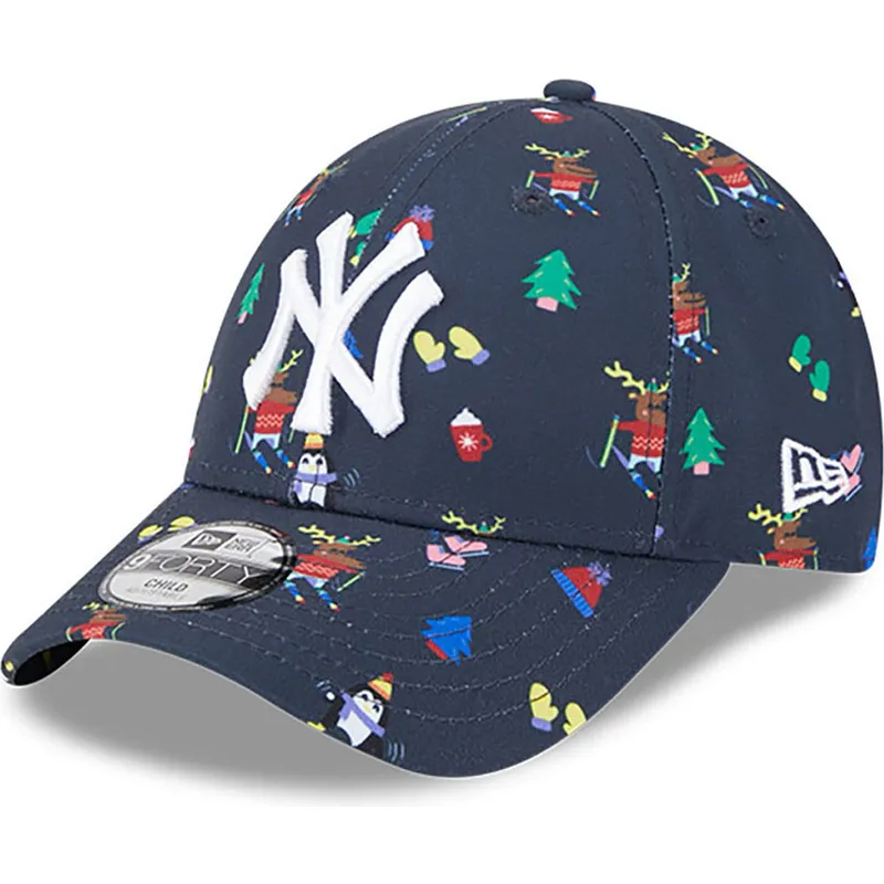 petten-gebogen-marineblauw-verstelbaar-voor-kinderen-9forty-festive-van-new-york-yankees-mlb-van-new-era