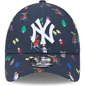 petten-gebogen-marineblauw-verstelbaar-voor-kinderen-9forty-festive-van-new-york-yankees-mlb-van-new-era