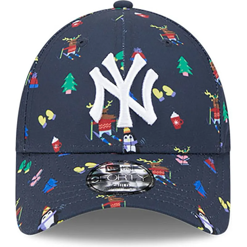 petten-gebogen-marineblauw-verstelbaar-voor-kinderen-9forty-festive-van-new-york-yankees-mlb-van-new-era
