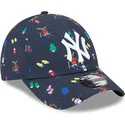 petten-gebogen-marineblauw-verstelbaar-voor-kinderen-9forty-festive-van-new-york-yankees-mlb-van-new-era