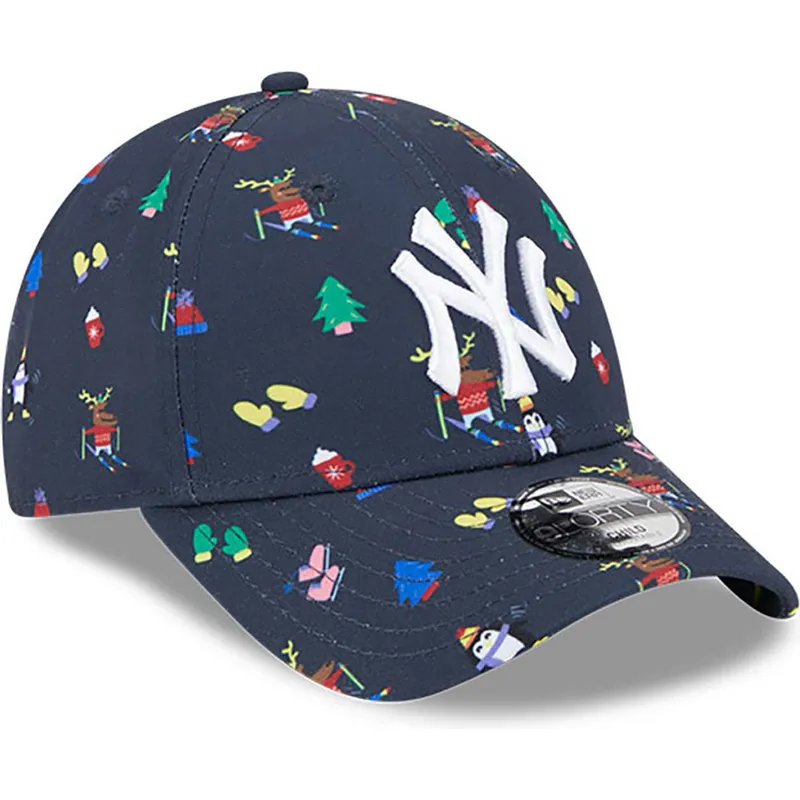 petten-gebogen-marineblauw-verstelbaar-voor-kinderen-9forty-festive-van-new-york-yankees-mlb-van-new-era