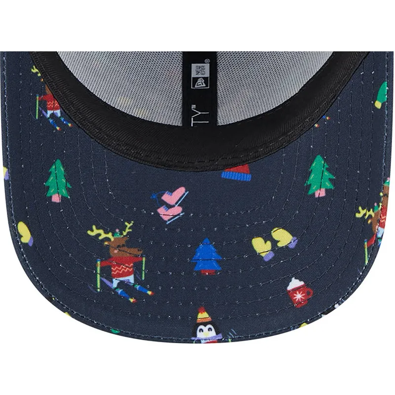 petten-gebogen-marineblauw-verstelbaar-voor-kinderen-9forty-festive-van-new-york-yankees-mlb-van-new-era