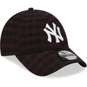 petten-gebogen-bruin-verstelbaar-9forty-flannel-van-new-york-yankees-mlb-van-new-era