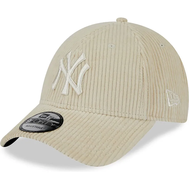 petten-gebogen-beige-verstelbaar-9forty-wide-cord-van-new-york-yankees-mlb-van-new-era