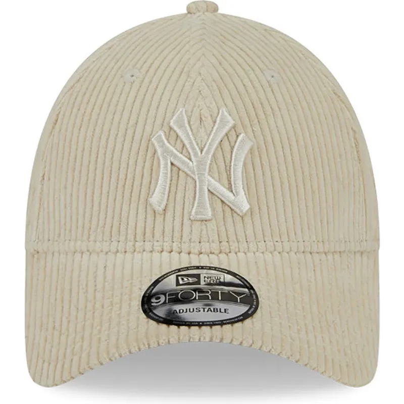 petten-gebogen-beige-verstelbaar-9forty-wide-cord-van-new-york-yankees-mlb-van-new-era