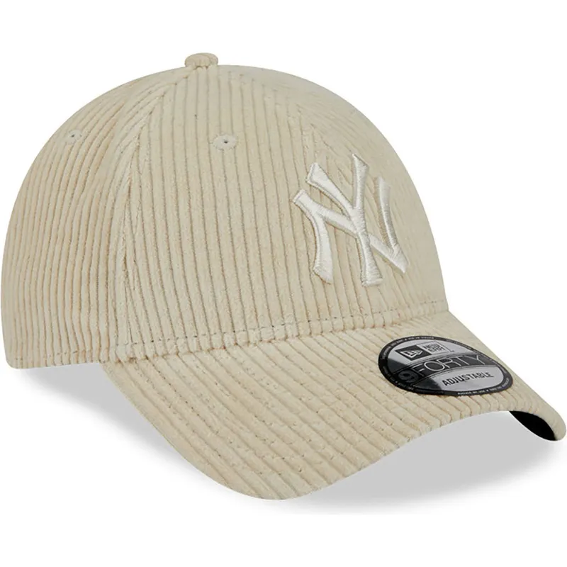 petten-gebogen-beige-verstelbaar-9forty-wide-cord-van-new-york-yankees-mlb-van-new-era