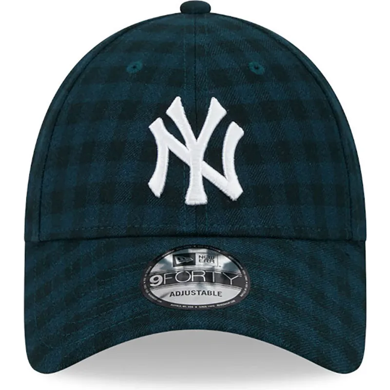 petten-gebogen-groen-verstelbaar-9forty-flannel-van-new-york-yankees-mlb-van-new-era