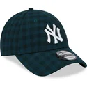 petten-gebogen-groen-verstelbaar-9forty-flannel-van-new-york-yankees-mlb-van-new-era