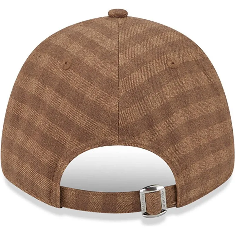 petten-gebogen-bruin-verstelbaar-9forty-flannel-van-los-angeles-dodgers-mlb-van-new-era