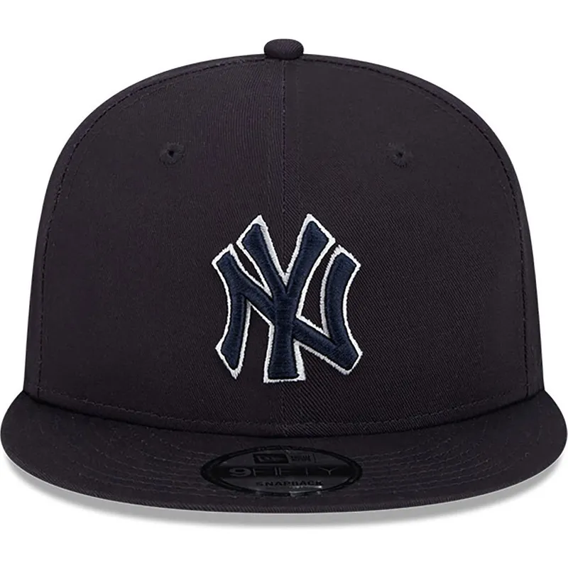 petten-plat-marineblauw-snapback-9fifty-side-patch-script-van-new-york-yankees-mlb-van-new-era