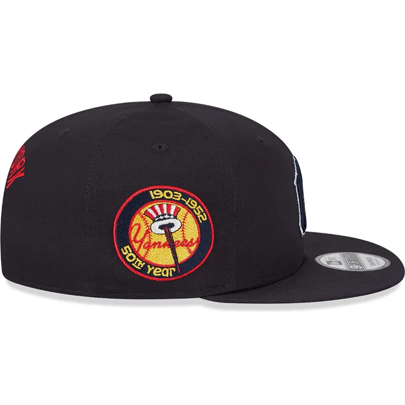 petten-plat-marineblauw-snapback-9fifty-side-patch-script-van-new-york-yankees-mlb-van-new-era
