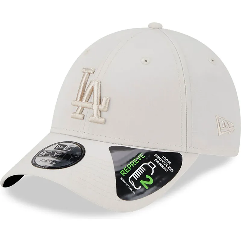 petten-gebogen-beige-verstelbaar-9forty-repreve-outline-van-los-angeles-dodgers-mlb-van-new-era