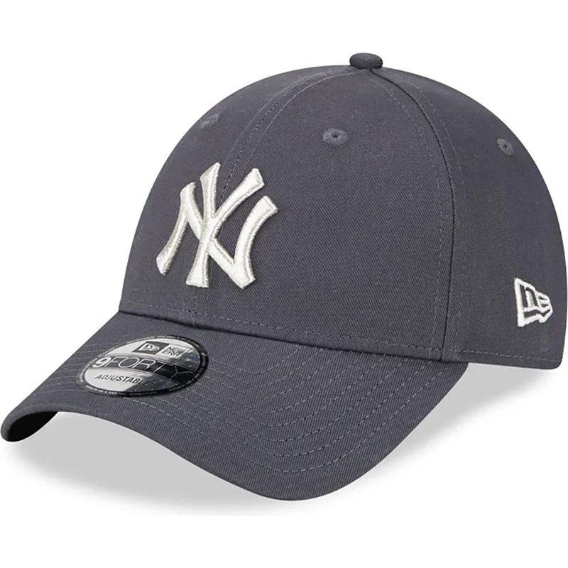 petten-gebogen-grijs-verstelbaar-9forty-metallic-van-new-york-yankees-mlb-van-new-era