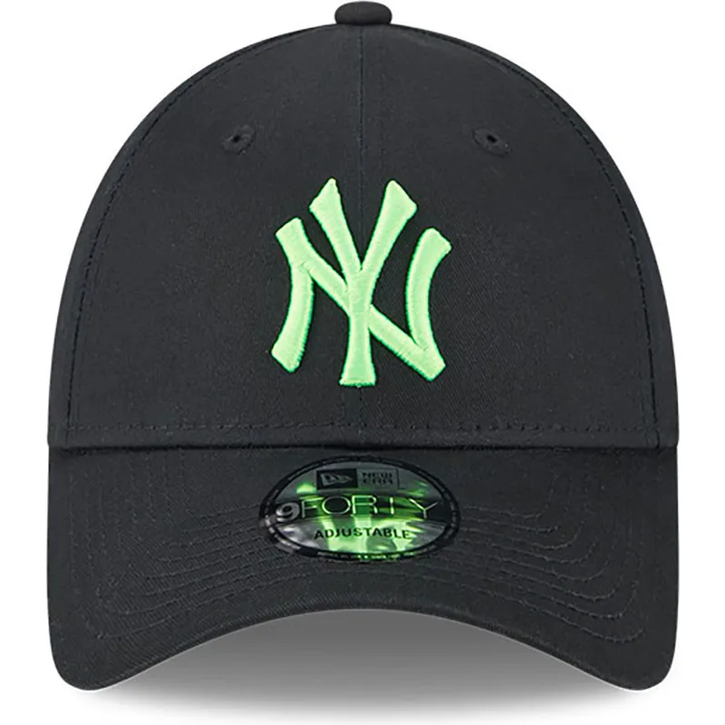 petten-gebogen-zwart-verstelbaar-9forty-neon-van-new-york-yankees-mlb-van-new-era