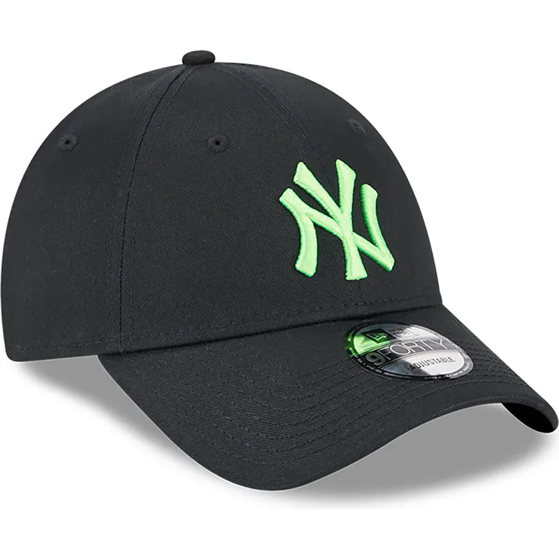 petten-gebogen-zwart-verstelbaar-9forty-neon-van-new-york-yankees-mlb-van-new-era