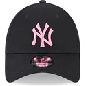 petten-gebogen-zwart-verstelbaar-rosa-9forty-neon-van-new-york-yankees-mlb-van-new-era