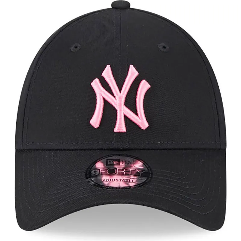 petten-gebogen-zwart-verstelbaar-rosa-9forty-neon-van-new-york-yankees-mlb-van-new-era
