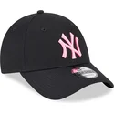 petten-gebogen-zwart-verstelbaar-rosa-9forty-neon-van-new-york-yankees-mlb-van-new-era