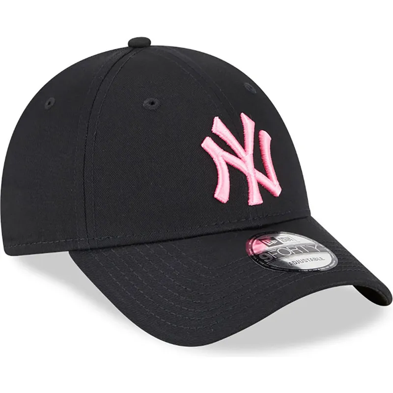 petten-gebogen-zwart-verstelbaar-rosa-9forty-neon-van-new-york-yankees-mlb-van-new-era