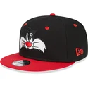petten-plat-zwart-snapback-9fifty-van-silvestre-looney-tunes-van-new-era
