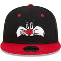 petten-plat-zwart-snapback-9fifty-van-silvestre-looney-tunes-van-new-era