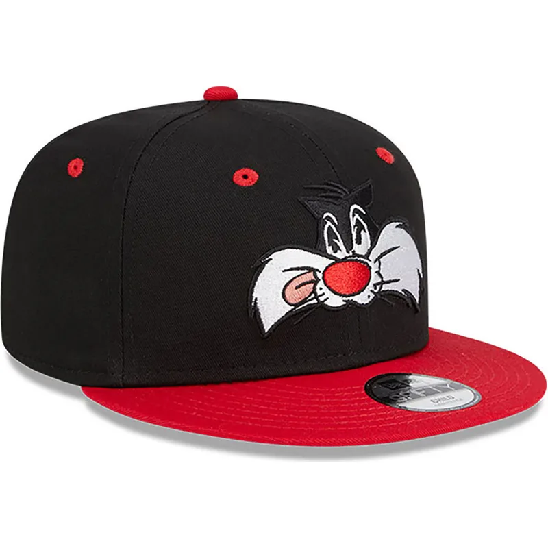 petten-plat-zwart-snapback-9fifty-van-silvestre-looney-tunes-van-new-era