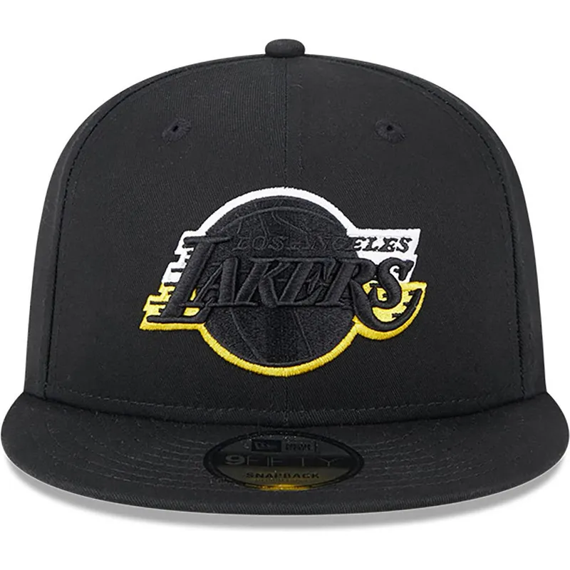 petten-plat-zwart-snapback-9fifty-split-van-los-angeles-lakers-nba-van-new-era