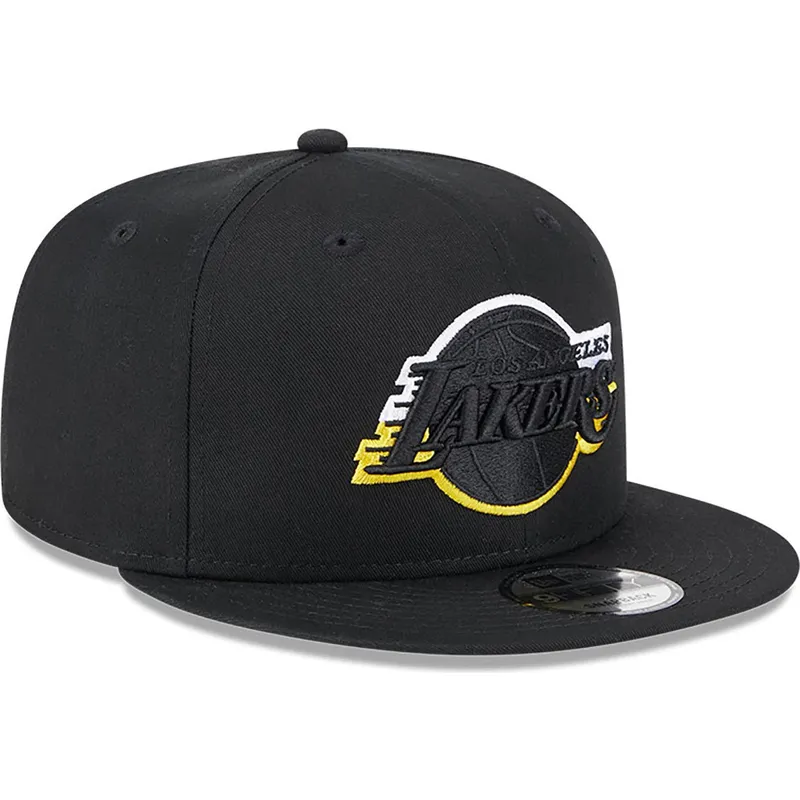 petten-plat-zwart-snapback-9fifty-split-van-los-angeles-lakers-nba-van-new-era