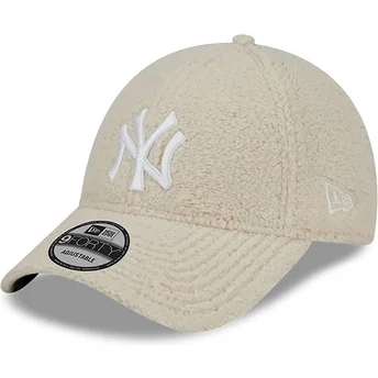 petten-gebogen-beige-verstelbaar-9forty-teddy-van-new-york-yankees-mlb-van-new-era