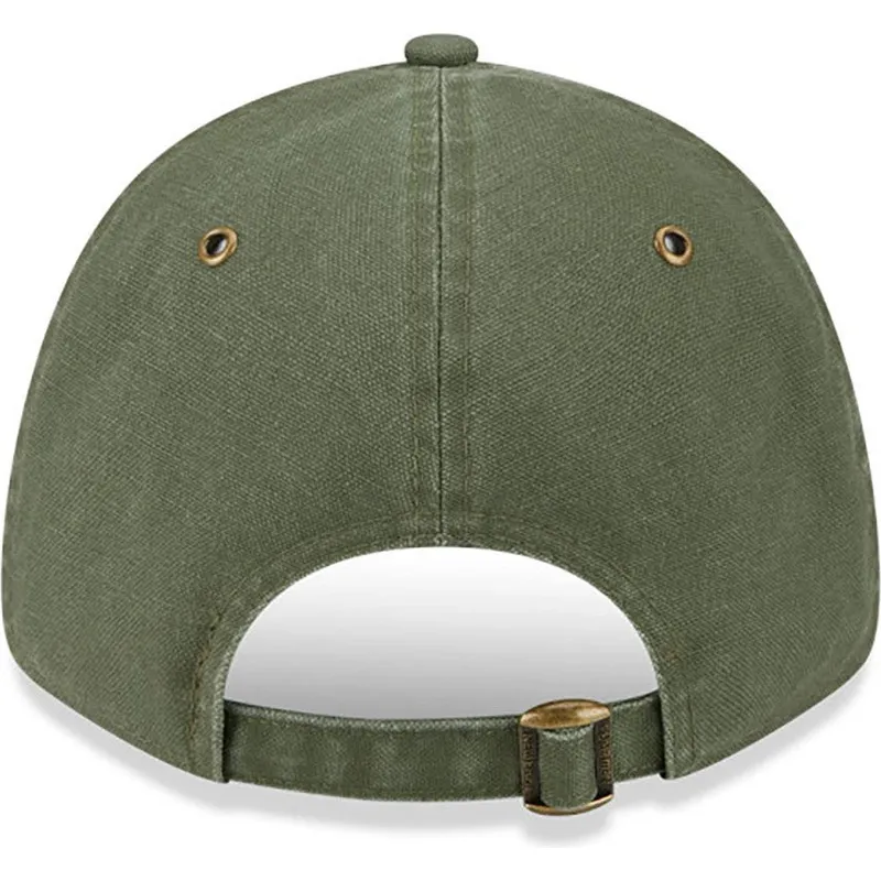 petten-gebogen-groen-verstelbaar-9forty-washed-canvas-van-new-york-yankees-mlb-van-new-era