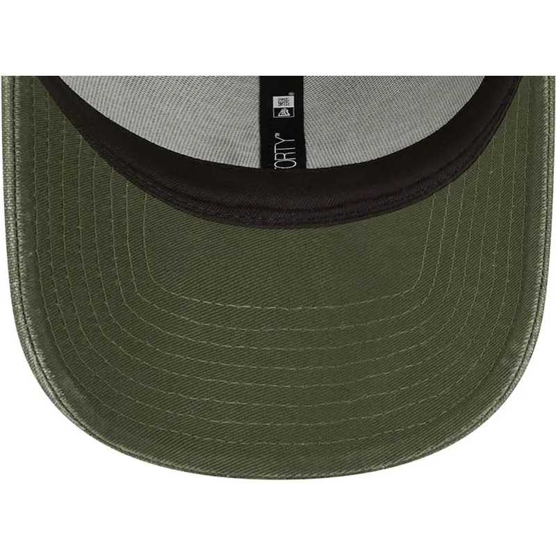 petten-gebogen-groen-verstelbaar-9forty-washed-canvas-van-new-york-yankees-mlb-van-new-era