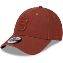 petten-gebogen-bruin-verstelbaar-9forty-washed-canvas-van-boston-red-sox-mlb-van-new-era