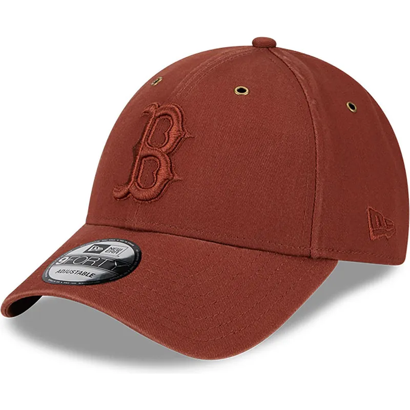 petten-gebogen-bruin-verstelbaar-9forty-washed-canvas-van-boston-red-sox-mlb-van-new-era