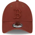 petten-gebogen-bruin-verstelbaar-9forty-washed-canvas-van-boston-red-sox-mlb-van-new-era