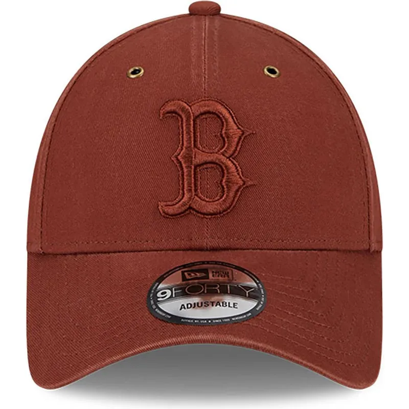 petten-gebogen-bruin-verstelbaar-9forty-washed-canvas-van-boston-red-sox-mlb-van-new-era